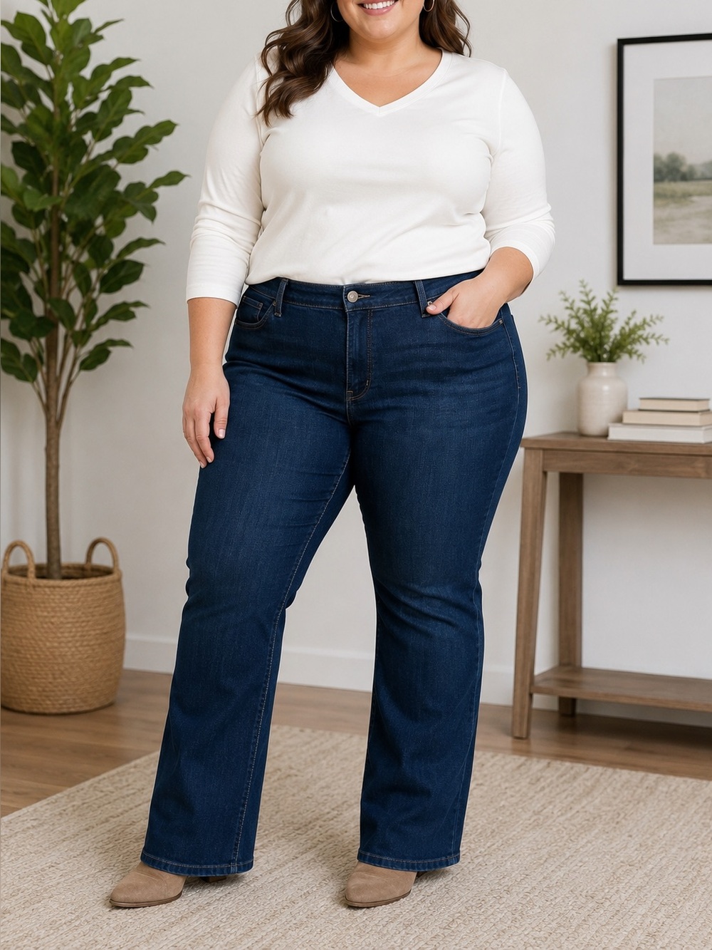 Levi’s Classic Bootcut Jeans Women’s 24W Plus Size Dark Wash Blue 5 Pocket